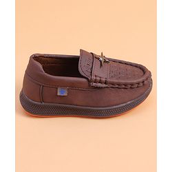 Cute Walk by Babyhug Loafer With Star Applique - Brown