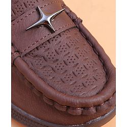 Cute Walk by Babyhug Loafer With Star Applique - Brown