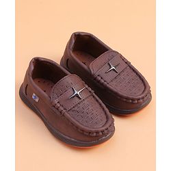 Cute Walk by Babyhug Loafer With Star Applique - Brown