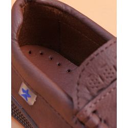 Cute Walk by Babyhug Loafer With Star Applique - Brown