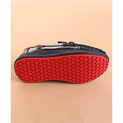 Cute Walk by Babyhug Loafer With Textured Design & Button Applique - Black