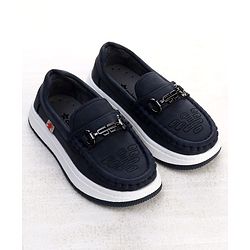 Cute Walk by Babyhug Formal Shoes With Textured Design - Navy Blue