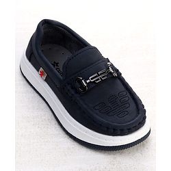 Cute Walk by Babyhug Formal Shoes With Textured Design - Navy Blue
