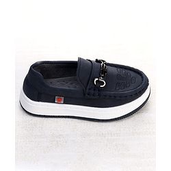 Cute Walk by Babyhug Formal Shoes With Textured Design - Navy Blue