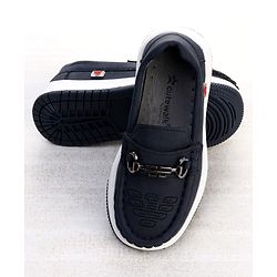 Cute Walk by Babyhug Formal Shoes With Textured Design - Navy Blue