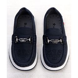 Cute Walk by Babyhug Formal Shoes With Textured Design - Navy Blue