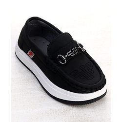 Cute Walk by Babyhug Formal Shoes With Textured Design - Navy Blue