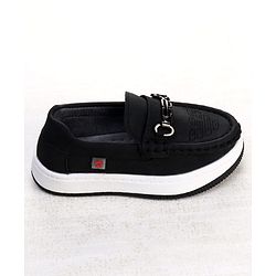 Cute Walk by Babyhug Formal Shoes With Textured Design - Navy Blue