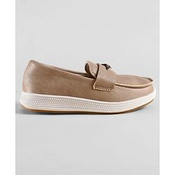 Cute Walk by Babyhug Solid Color Loafers with 3D Applique - Brown