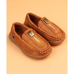 Cute Walk by Babyhug Slip On Solid Loafers - Brown