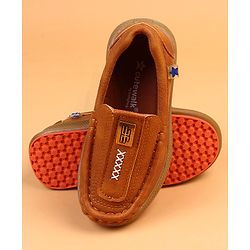 Cute Walk by Babyhug Slip On Solid Loafers - Brown