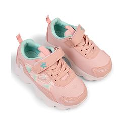 Cute Walk by Babyhug Velcro Closure Sneakers With Lace Detailing & Logo - Pink