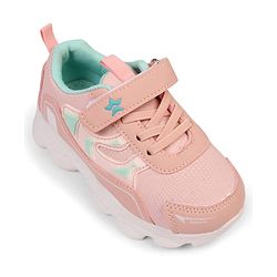 Cute Walk by Babyhug Velcro Closure Sneakers With Lace Detailing & Logo - Pink