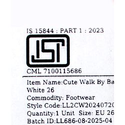 Cute Walk by Babyhug Sneaker Shoes With Velcro Closure - White
