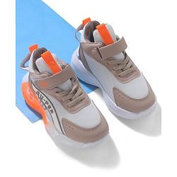 Cute Walk by Babyhug Sneaker Shoes With Velcro Closure & Text Design - Orange
