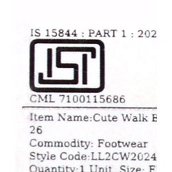 Cute Walk by Babyhug Sneaker Shoes With Velcro Closure & Text Design - Orange