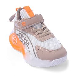 Cute Walk by Babyhug Sneaker Shoes With Velcro Closure & Text Design - Orange