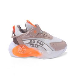 Cute Walk by Babyhug Sneaker Shoes With Velcro Closure & Text Design - Orange
