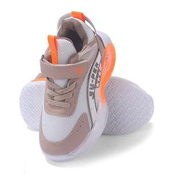 Cute Walk by Babyhug Sneaker Shoes With Velcro Closure & Text Design - Orange
