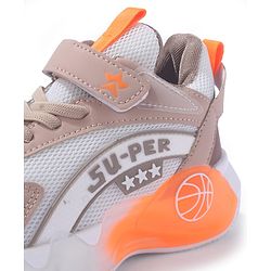 Cute Walk by Babyhug Sneaker Shoes With Velcro Closure & Text Design - Orange