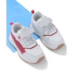 Cute Walk by Babyhug Solid Sneaker Shoes By Velcro Closure - White