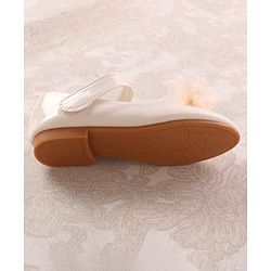 Cute Walk by Babyhug Velcro Closure Ballerina with Bow Applique - Beige