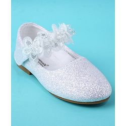 Cute Walk by Babyhug Ballerina with Corsage Applique & Glitter - White