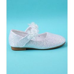 Cute Walk by Babyhug Ballerina with Corsage Applique & Glitter - White