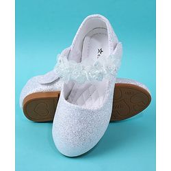 Cute Walk by Babyhug Ballerina with Corsage Applique & Glitter - White