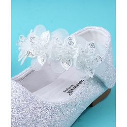 Cute Walk by Babyhug Ballerina with Corsage Applique & Glitter - White