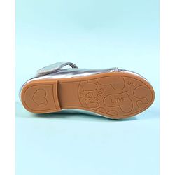 Cute Walk by Babyhug Velcro Closure Closed Toe Ballerina with Bow Applique - Golden