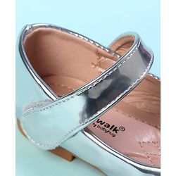 Cute Walk by Babyhug Velcro Closure Closed Toe Ballerina with Bow Applique - Golden