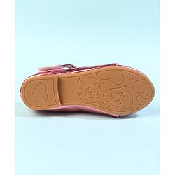 Cute Walk by Babyhug Velcro Closure Closed Toe Ballerina with Bow Applique - Golden