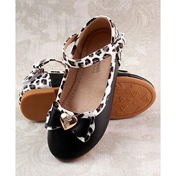 Cute Walk by Babyhug Ballerina with Velcro Closure & Bow Applique - Black