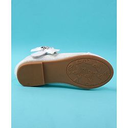 Cute Walk by Babyhug Velcro Closure Ballerina With Pearl Design - White