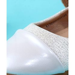 Cute Walk by Babyhug Velcro Closure Ballerina With Pearl Design - White