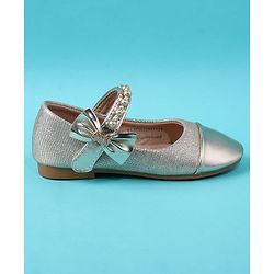 Cute Walk by Babyhug Velcro Closure Ballerina With Pearl Design - White