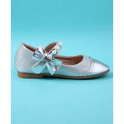 Cute Walk by Babyhug Velcro Closure Ballerina With Pearl Design - White
