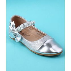 Cute Walk by Babyhug Velcro Closure Ballerina With Pearl Design - White