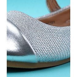 Cute Walk by Babyhug Velcro Closure Ballerina With Pearl Design - White