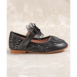 Cute Walk by Babyhug Velcro Closure Ballerina with Bow Applique - Black