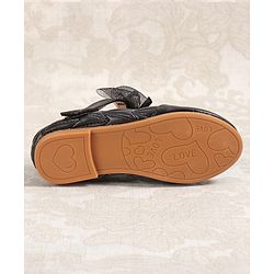 Cute Walk by Babyhug Velcro Closure Ballerina with Bow Applique - Black