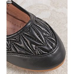 Cute Walk by Babyhug Velcro Closure Ballerina with Bow Applique - Black