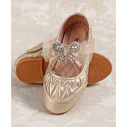 Cute Walk by Babyhug Velcro Closure Ballerina with Bow Applique - Black