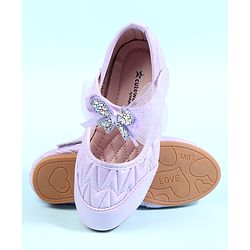 Cute Walk by Babyhug Velcro Closure Ballerina with Bow Applique - Black