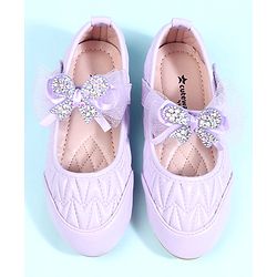 Cute Walk by Babyhug Velcro Closure Ballerina with Bow Applique - Black