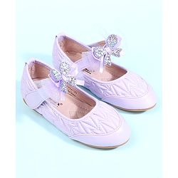 Cute Walk by Babyhug Velcro Closure Ballerina with Bow Applique - Black