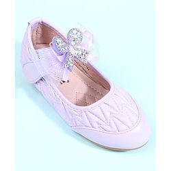 Cute Walk by Babyhug Velcro Closure Ballerina with Bow Applique - Black