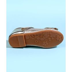 Cute Walk by Babyhug Velcro Closure Ballerina With Bow Applique - Golden