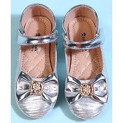Cute Walk by Babyhug Velcro Closure Ballerina With Bow Applique - Golden